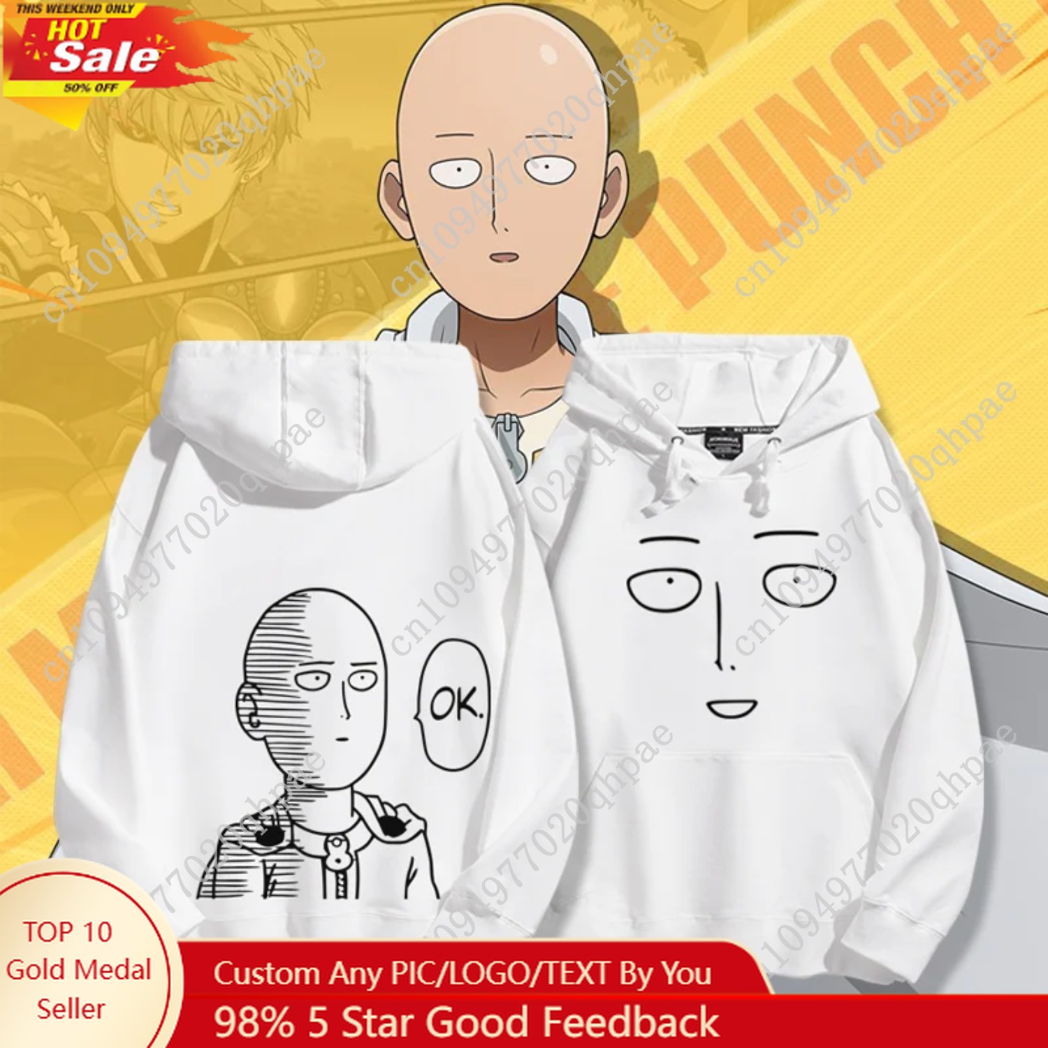Punch Man Saitama Teacher's Ho - Anime Merchandise Hoodie บทวิจารณ์และราคา