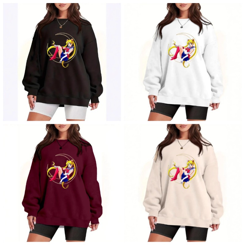 Sailor Moon Warrior Anime Char - Anime Merchandise Hoodie บทวิจารณ์และราคา